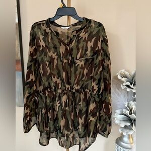 Camouflage Sheer Women's Top